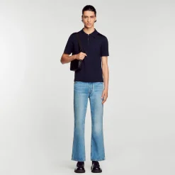 Polo In Maglia Con Collo A Zip>Sandro Paris Discount