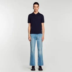 Polo In Maglia Con Collo A Zip>Sandro Paris Discount