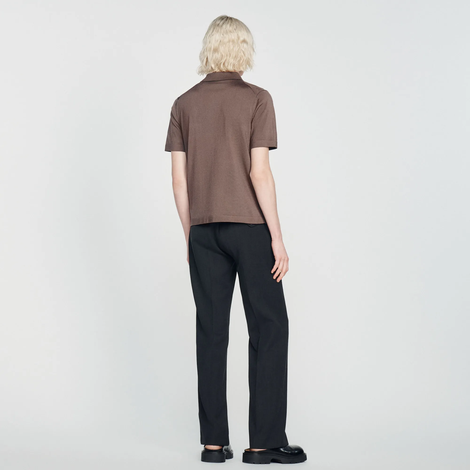 Polo In Maglia Con Collo A Zip>Sandro Paris Fashion
