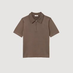Polo In Maglia Con Collo A Zip><noscript><img width=