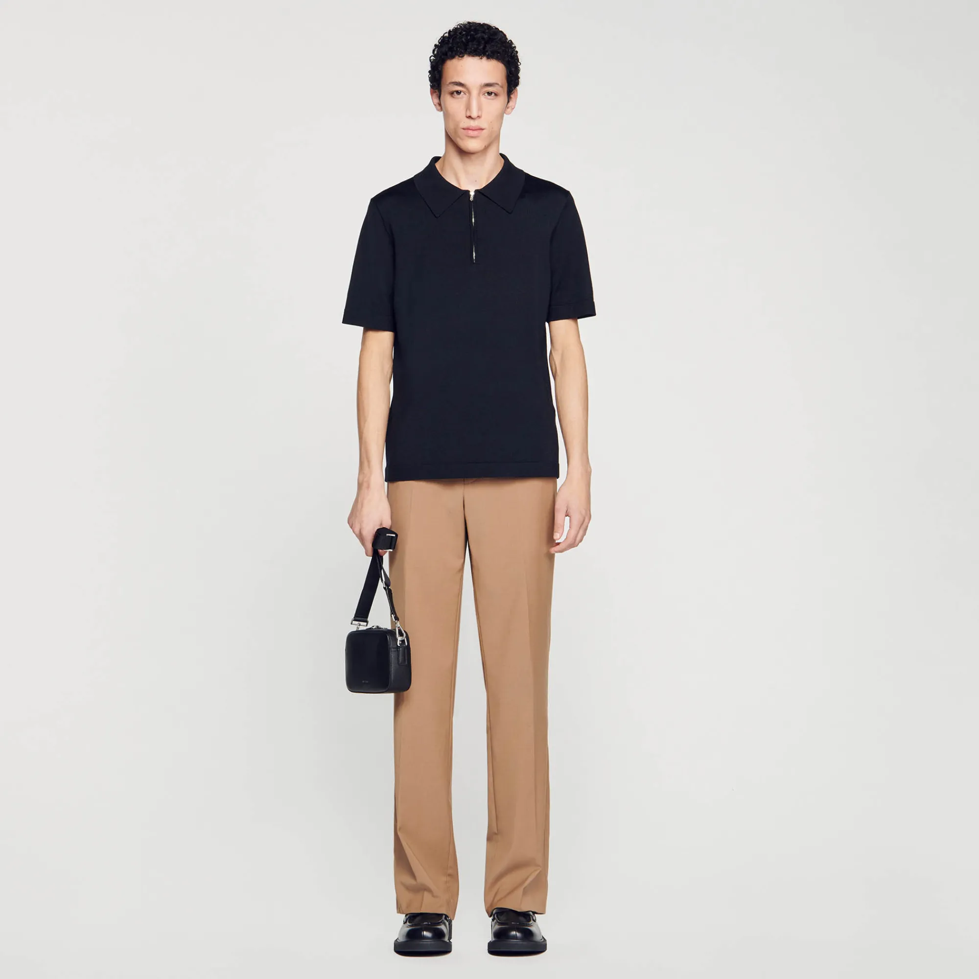Polo In Maglia Con Collo A Zip>Sandro Paris Outlet