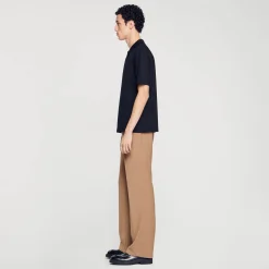 Polo In Maglia Con Collo A Zip><noscript><img width=