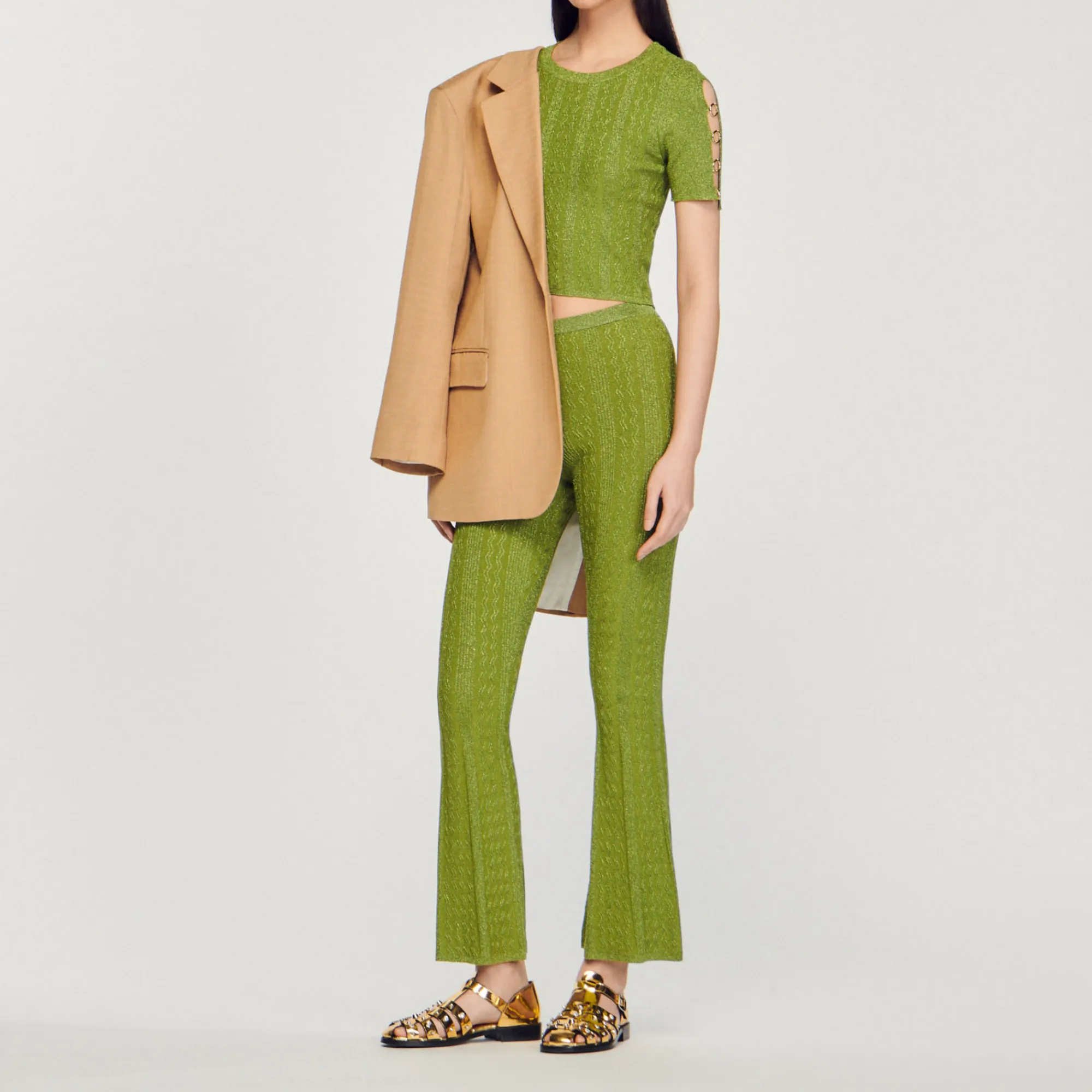 Pullover Corto In Maglia Metallizzata>Sandro Paris Cheap