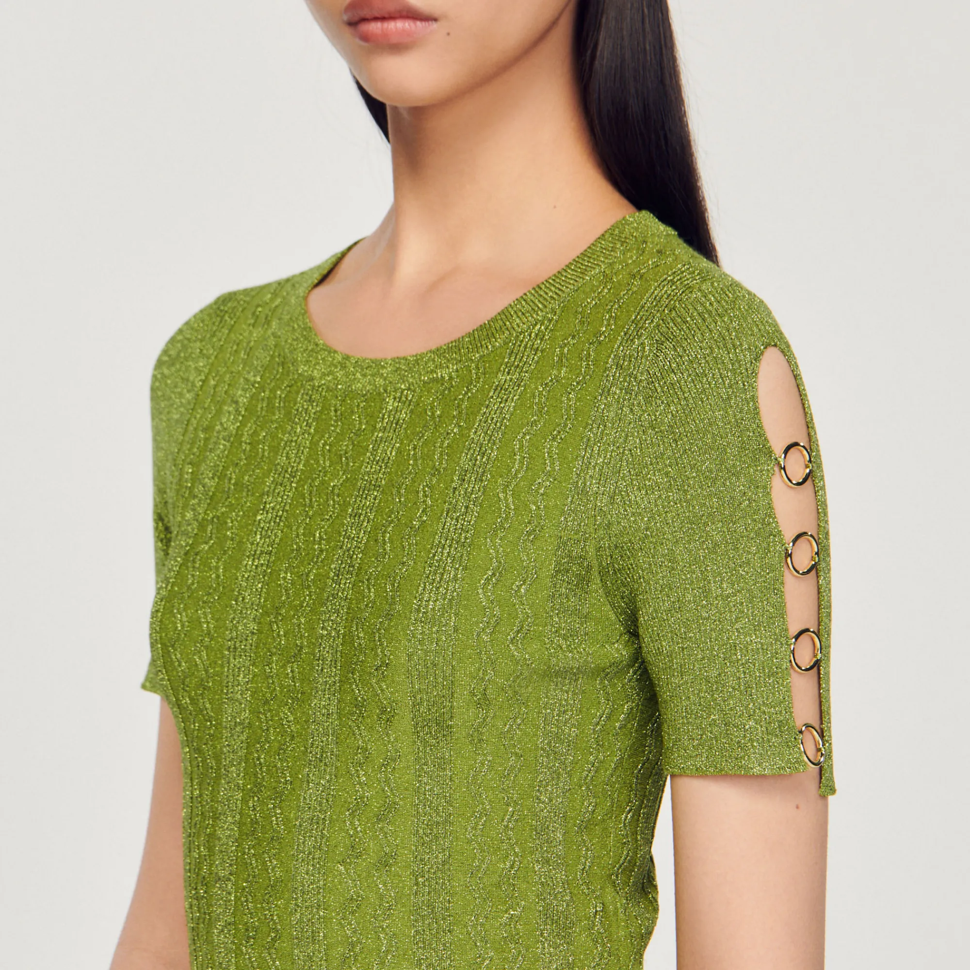 Pullover Corto In Maglia Metallizzata>Sandro Paris Cheap
