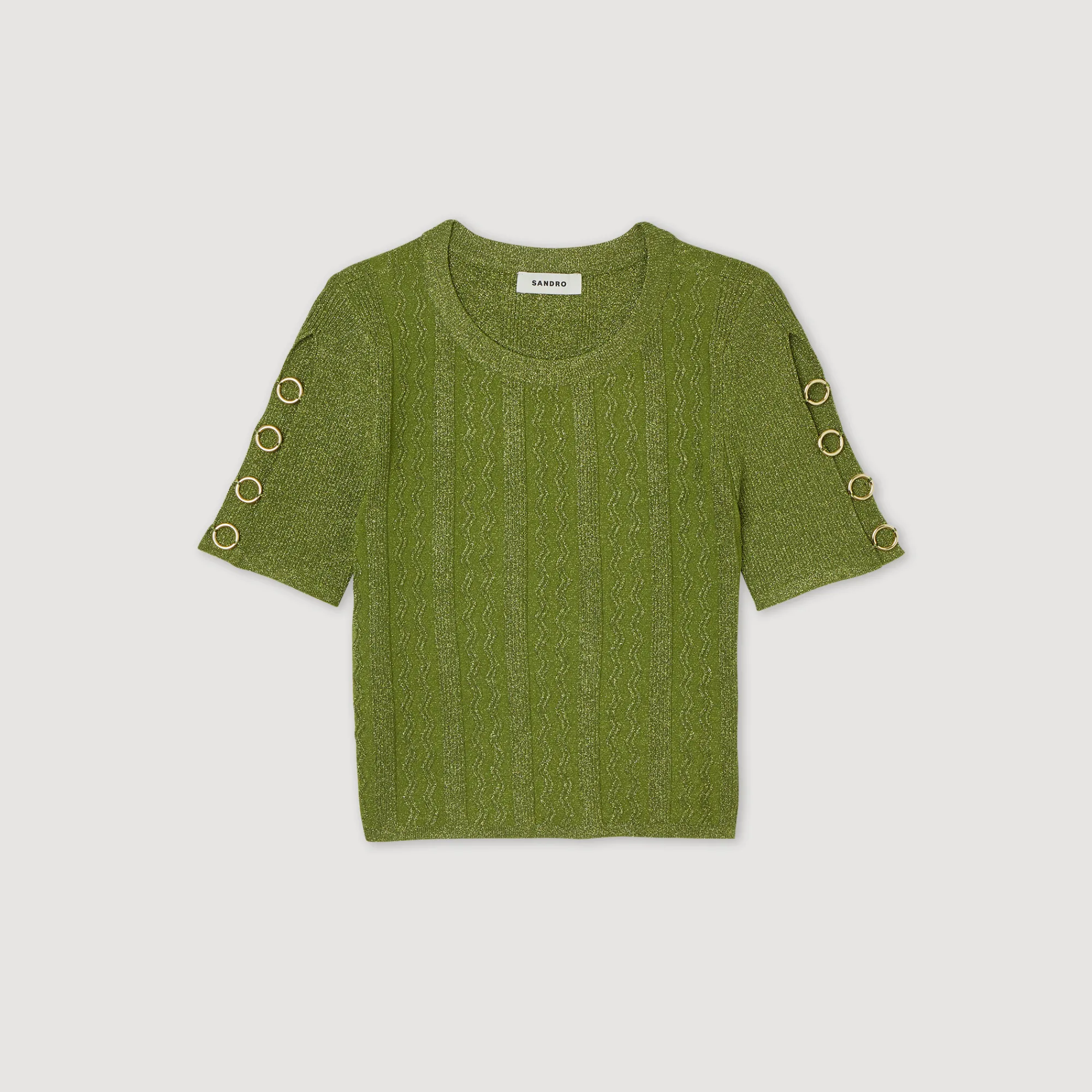 Pullover Corto In Maglia Metallizzata>Sandro Paris Cheap