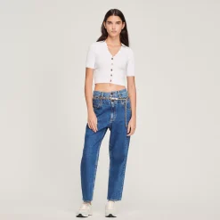 Pullover In Maglia Con Bottoni Fantasia>Sandro Paris Cheap