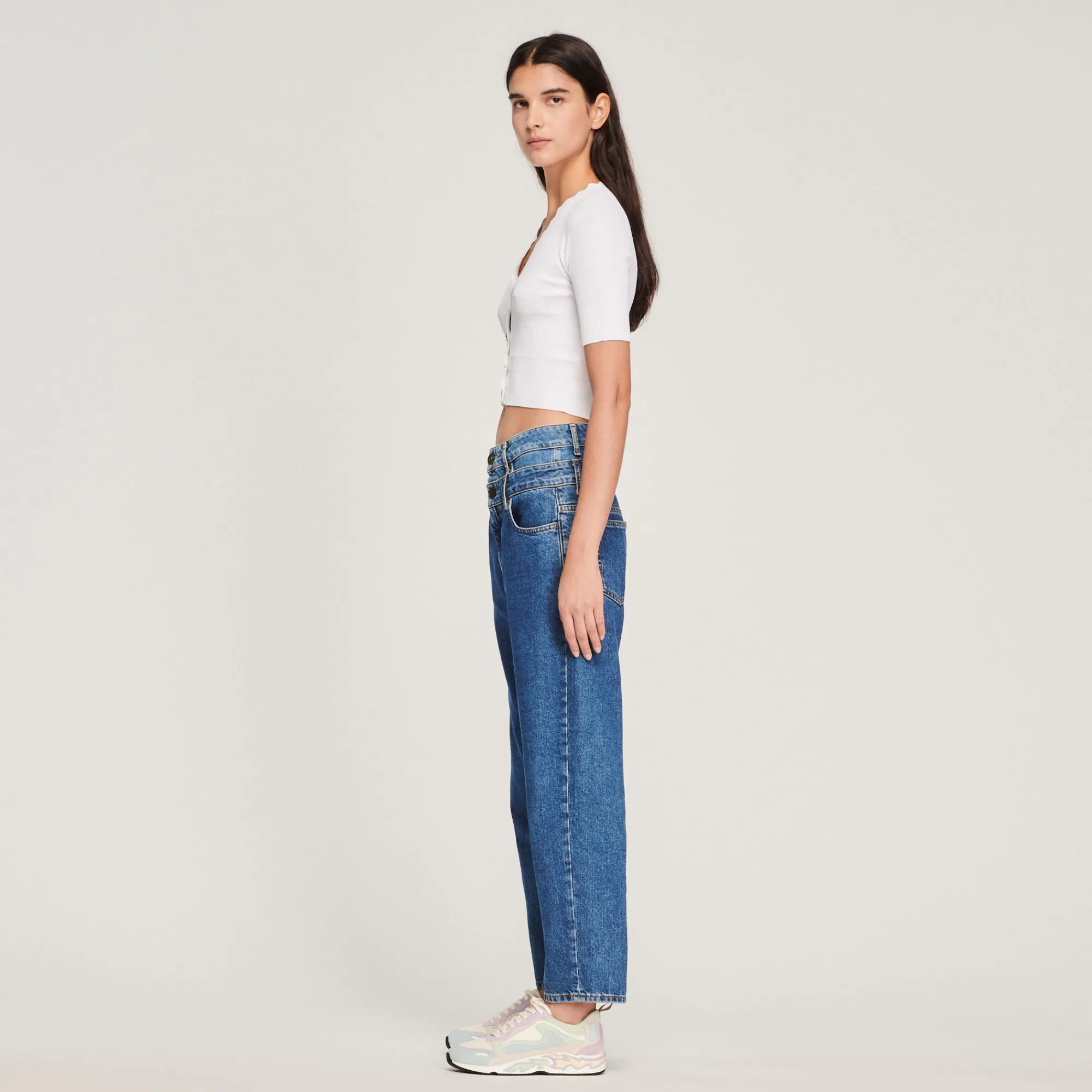 Pullover In Maglia Con Bottoni Fantasia>Sandro Paris Cheap