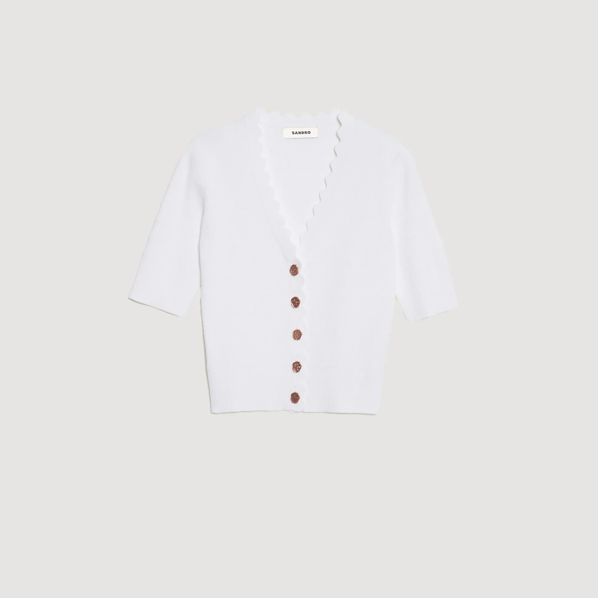 Pullover In Maglia Con Bottoni Fantasia>Sandro Paris Cheap