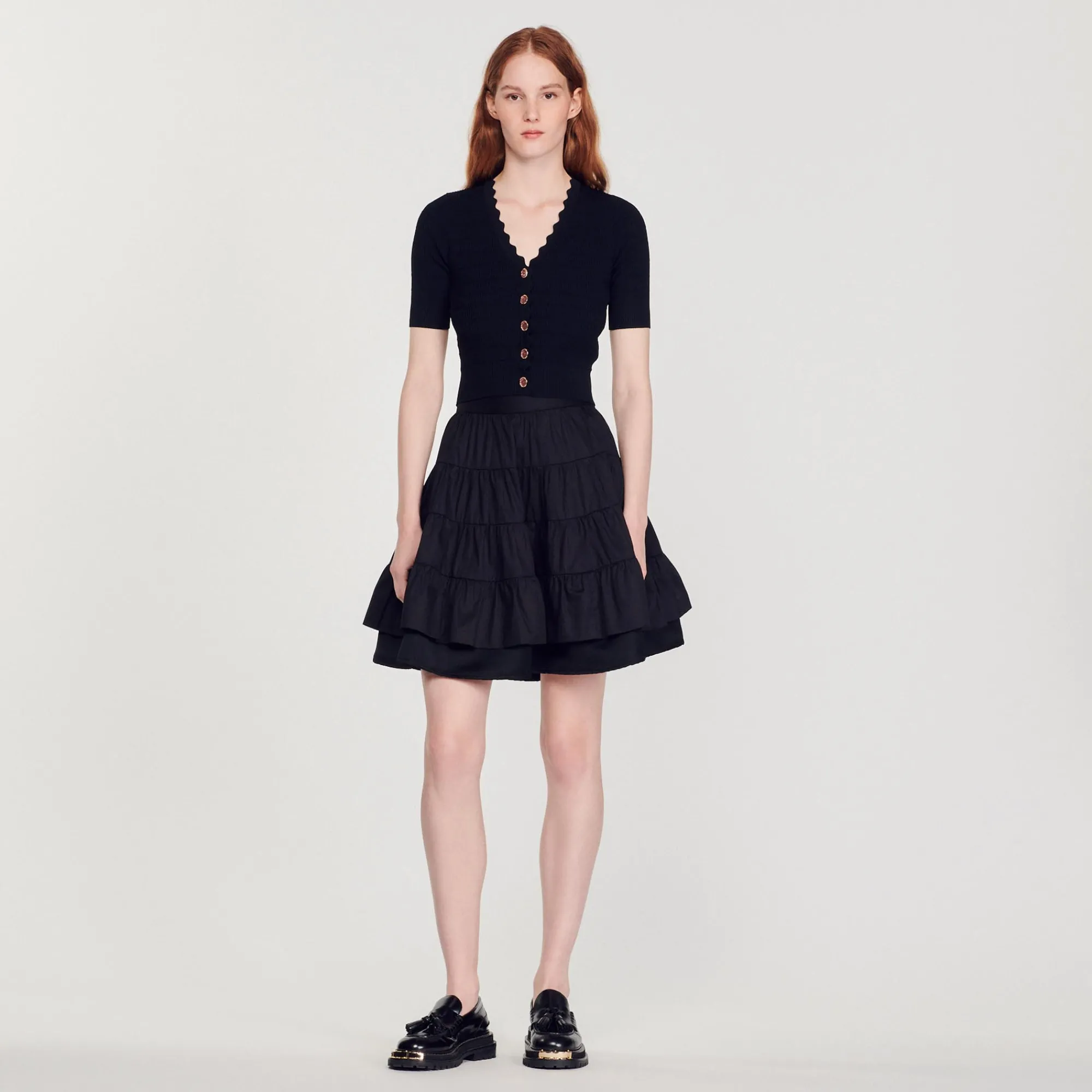 Pullover In Maglia Con Bottoni Fantasia>Sandro Paris Flash Sale