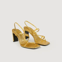 Sandali In Pelle Goffrata>Sandro Paris Shop