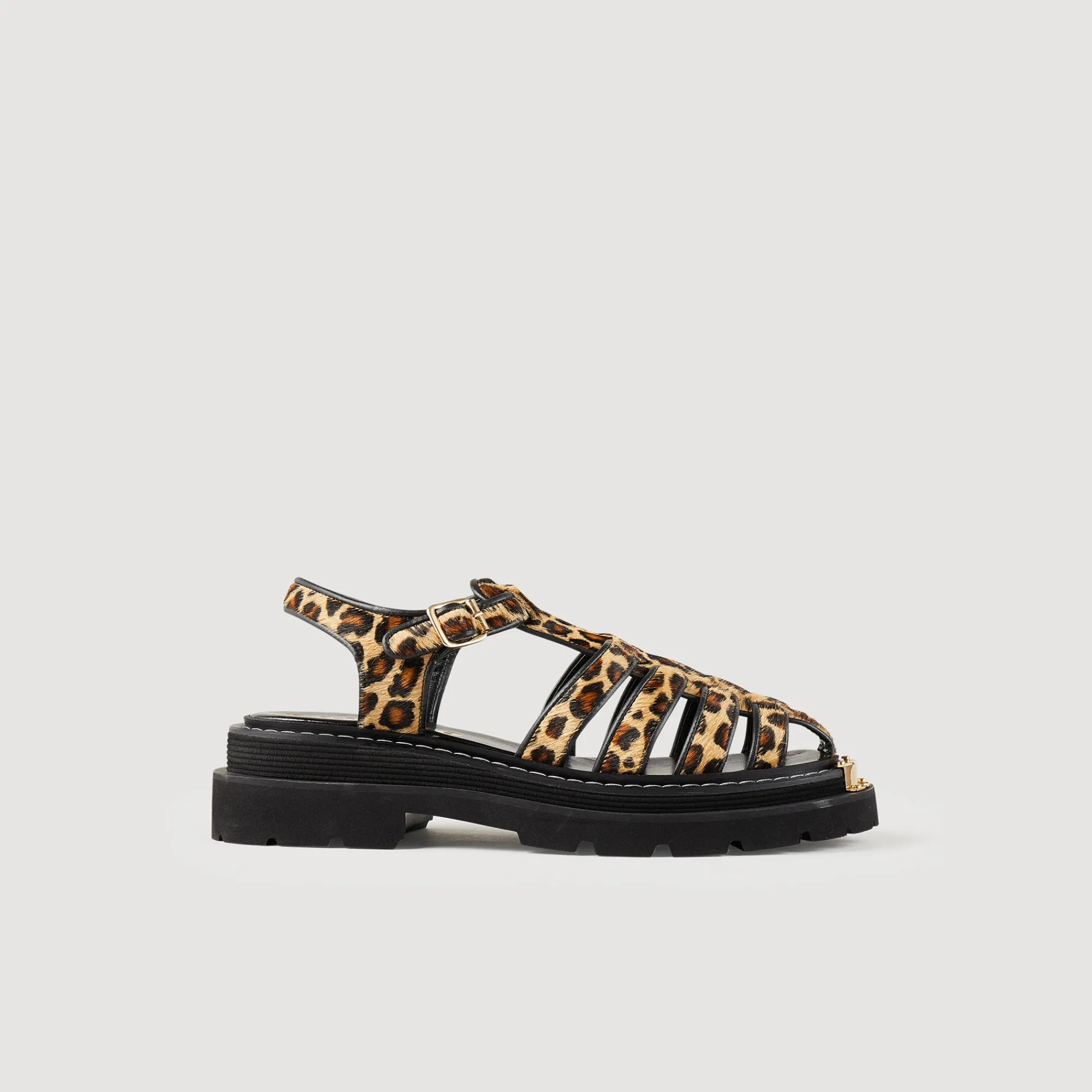 Sandali Olyssa Pelle Effetto Leopardato>Sandro Paris Online