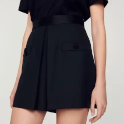 Short A Vita Alta Con Bottoni><noscript><img width=