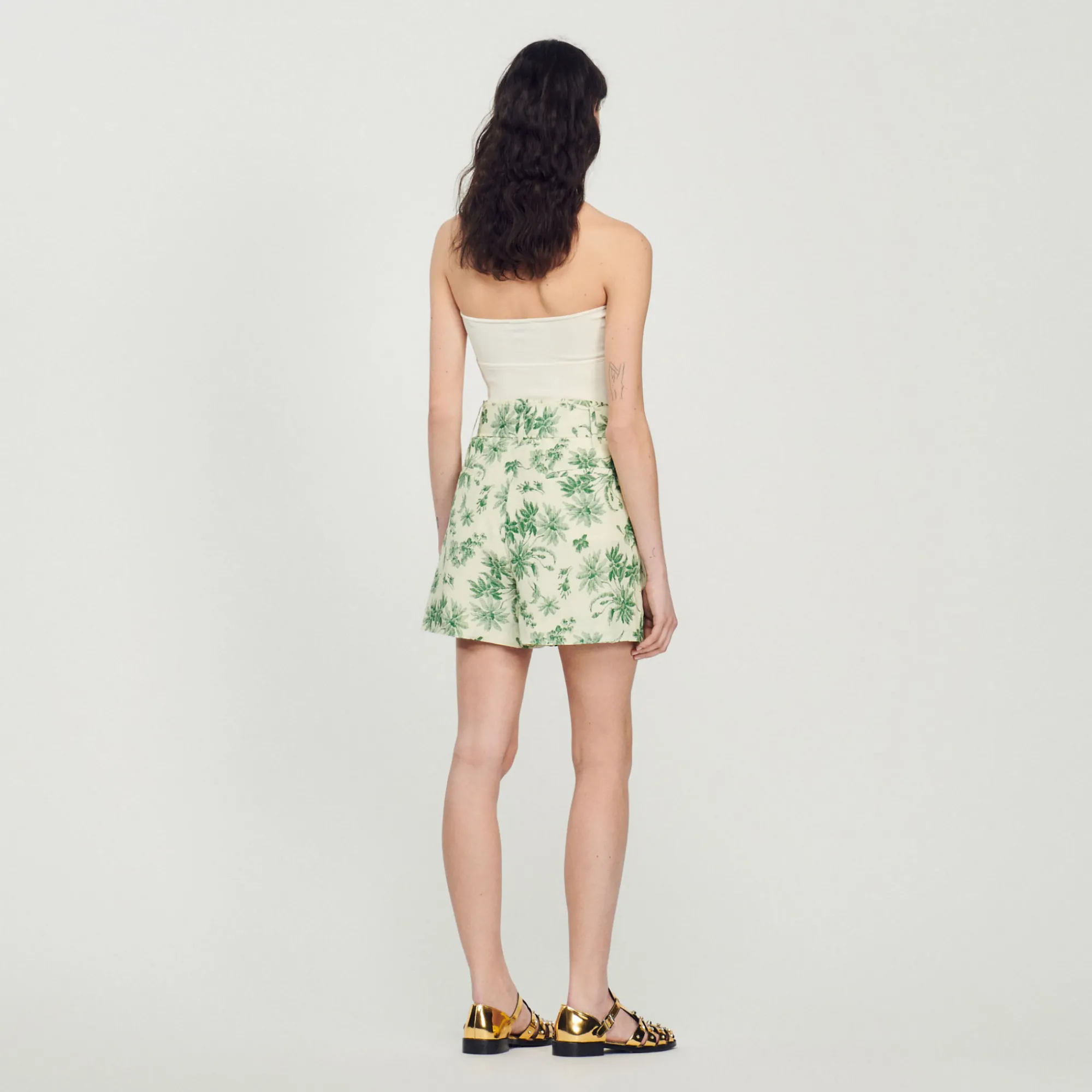 Short Larghi Con Stampa Palme>Sandro Paris Cheap