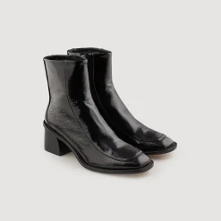 Stivali Con Tacco In Pelle Verniciata>Sandro Paris Cheap
