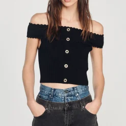 Top Corto In Maglia><noscript><img width=