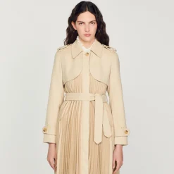 Trench Plissettato Con Cintura><noscript><img width=