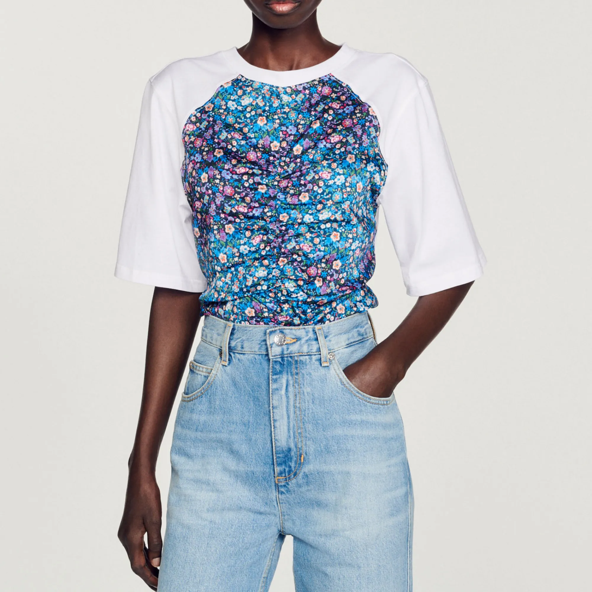 T-Shirt Con Foulard Aperta Sul Retro>Sandro Paris New