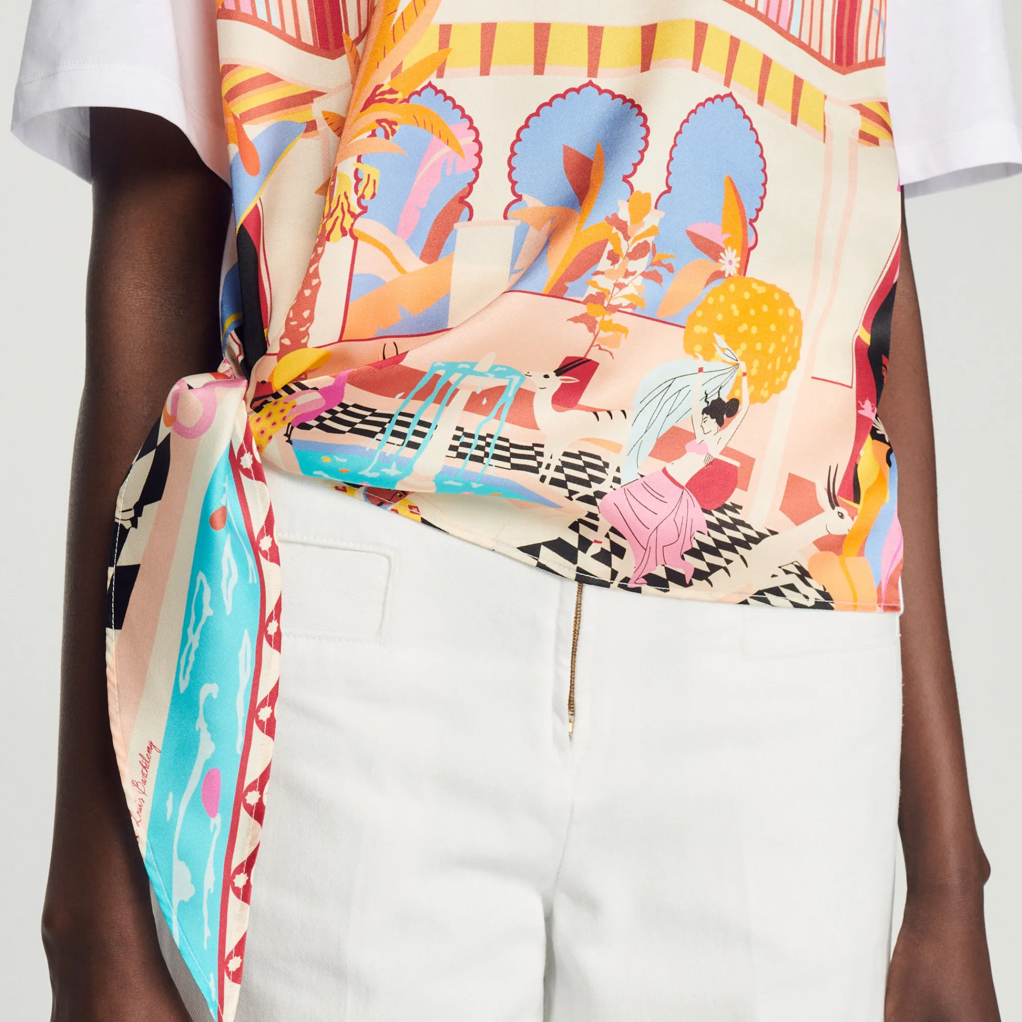 T-Shirt Con Foulard>Sandro Paris Discount