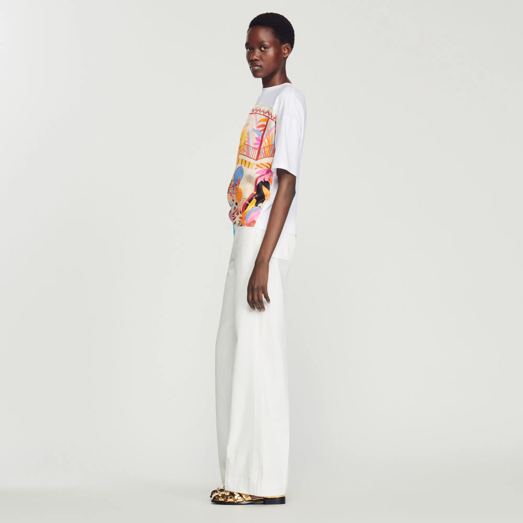 T-Shirt Con Foulard>Sandro Paris Discount