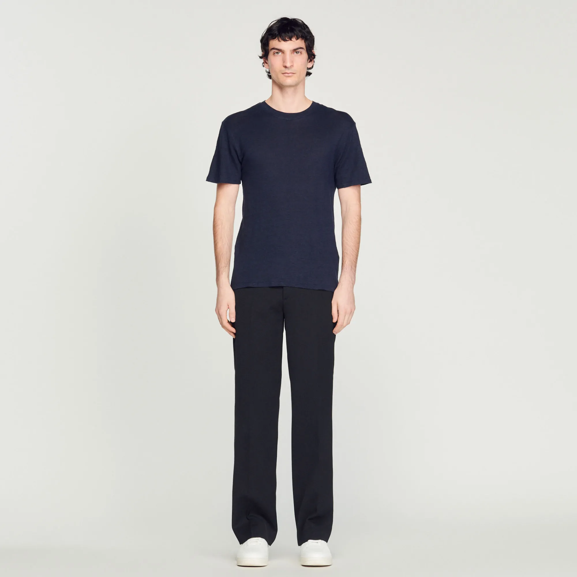 T-Shirt In Lino Certificato>Sandro Paris Fashion