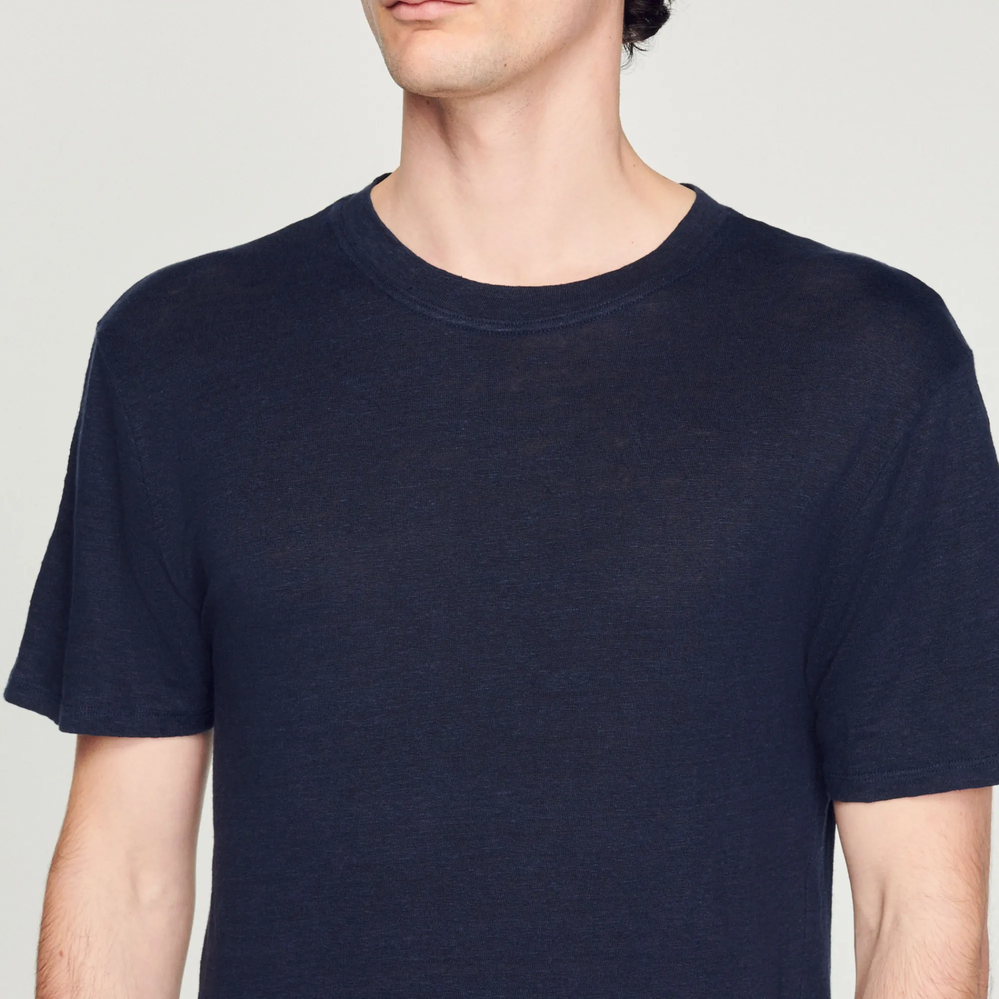 T-Shirt In Lino Certificato>Sandro Paris Fashion