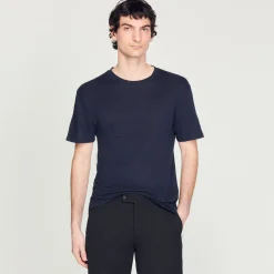 T-Shirt In Lino Certificato><noscript><img width=