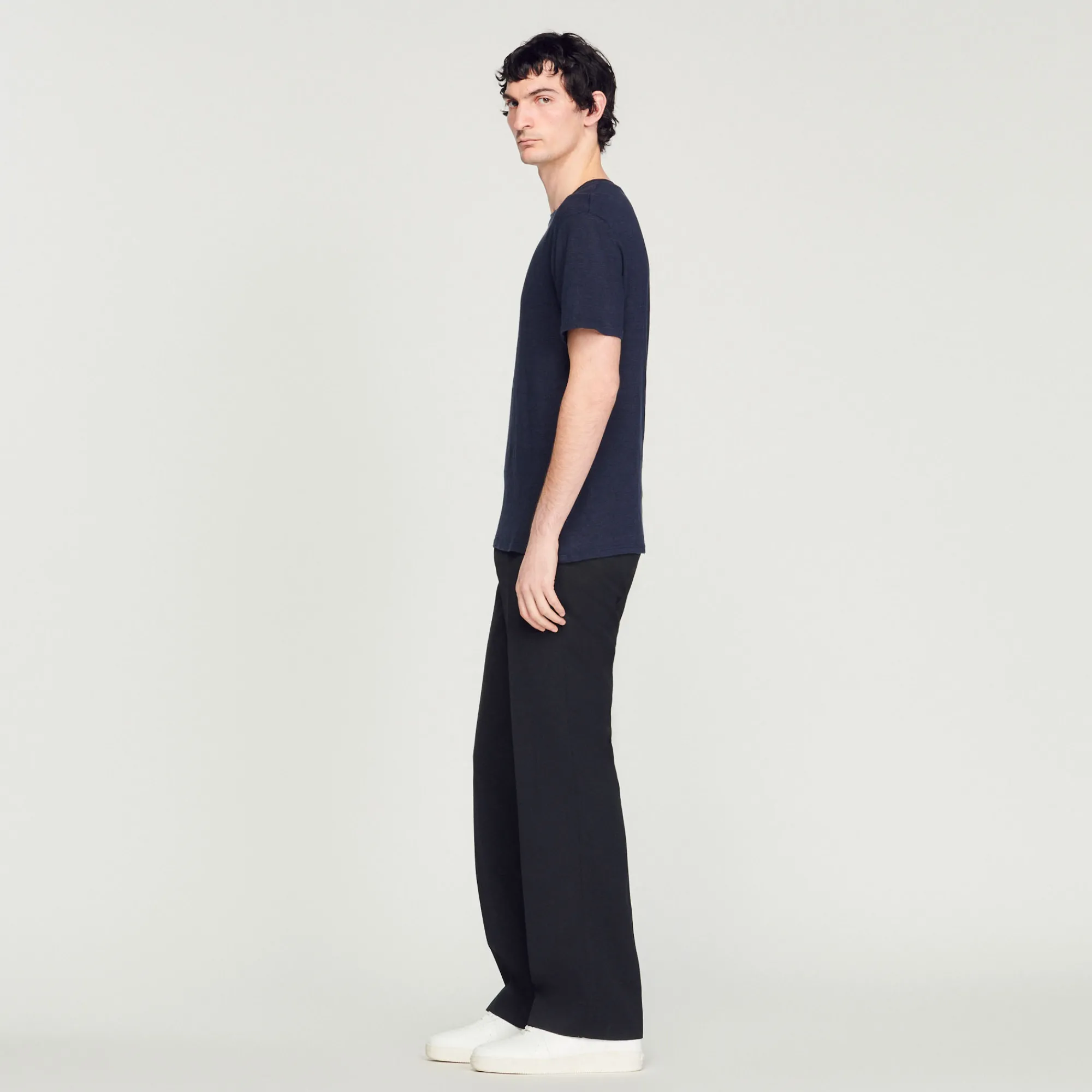 T-Shirt In Lino Certificato>Sandro Paris Fashion