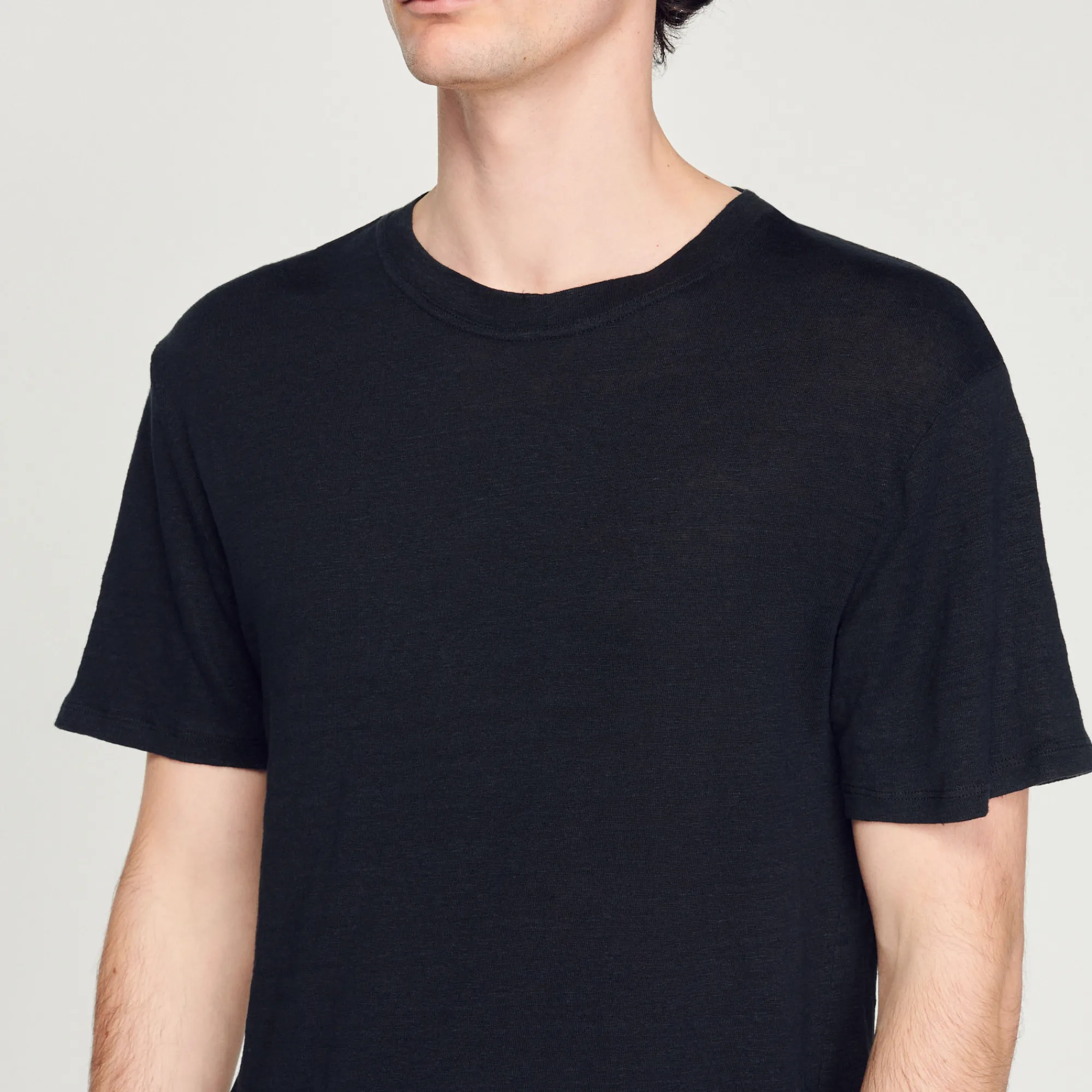 T-Shirt In Lino Certificato>Sandro Paris Store