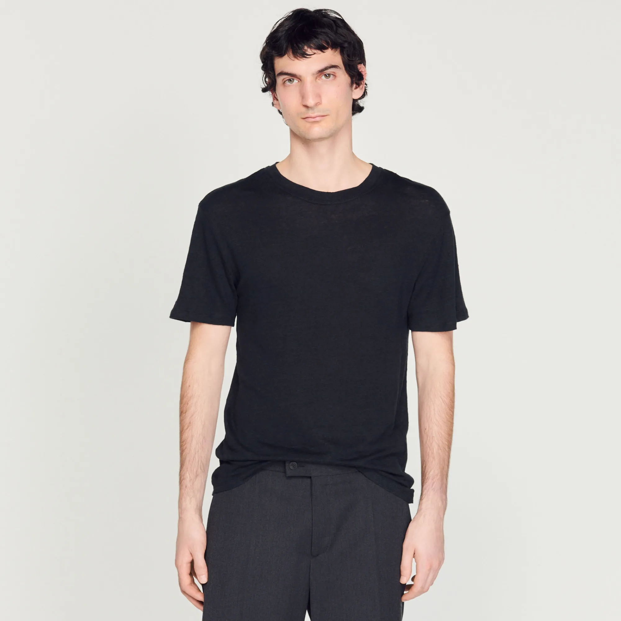T-Shirt In Lino Certificato>Sandro Paris Store